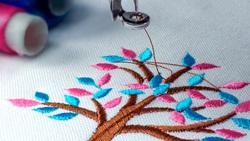 Embroidery needle sewing