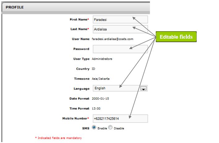 Profile - Username form