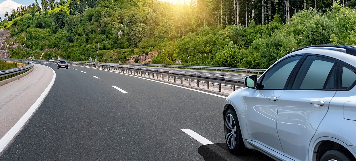 Car road forest